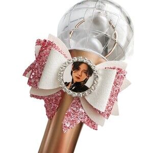 ATEEZ Yeosang Photo Bow for Light Stick Decoration Pink & White Deco Photo Atiny